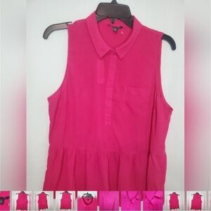 American Eagle Outfitters Sleeveless Dark Pink Blouse L